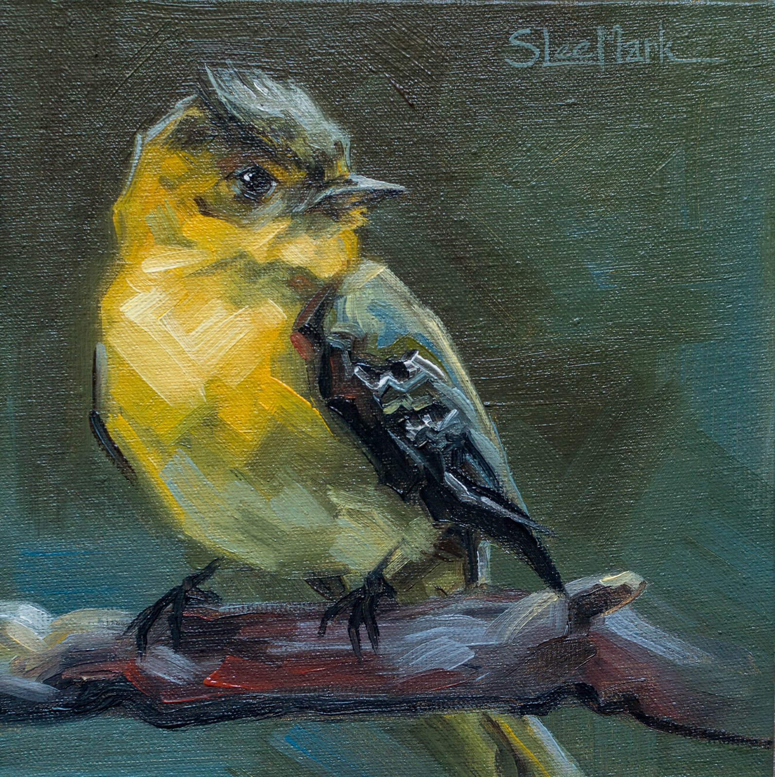 Bird Original art 6" by S. Lee Mark oil painting Pet portrait Animal art Home & Living Home Wall Décor Paintings
